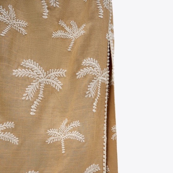 ZARA PALM TREE PRINTED MIDI SKIRT - Picture 7 of 7